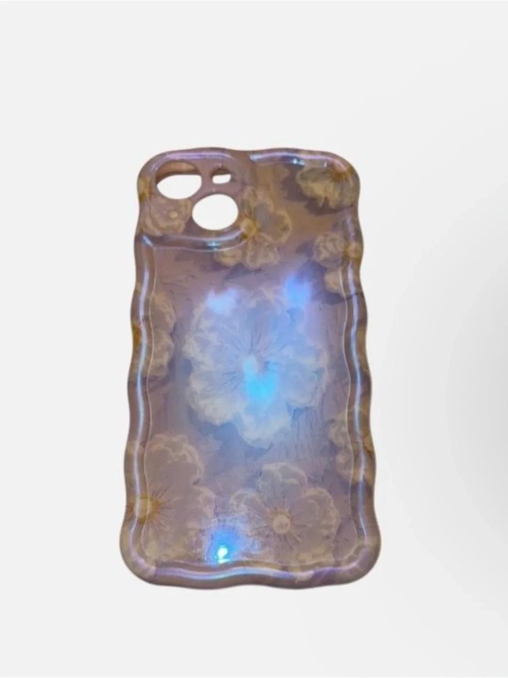 Iridescent Floral Phone Case - Lavender/Blue